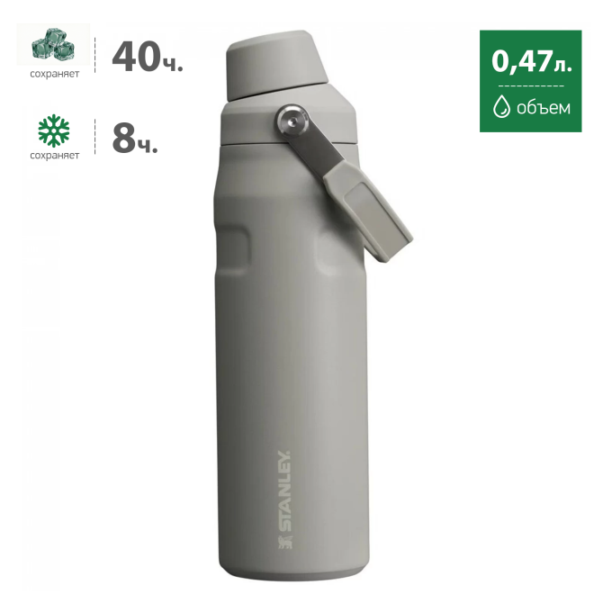 Термобутылка Stanley Go Iceflow 0,47 л, серая (10-12579-010)